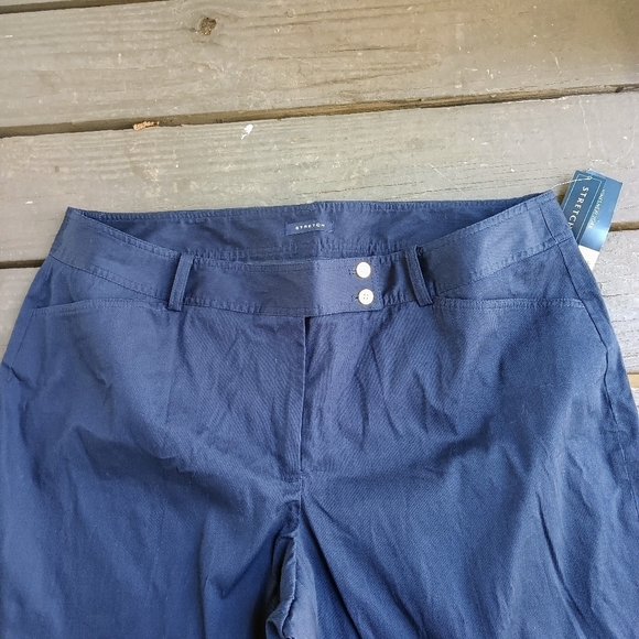 Jones New York Navy Stretch Pinstripe Plus Pants Women's Size 20W - Picture 2 of 5